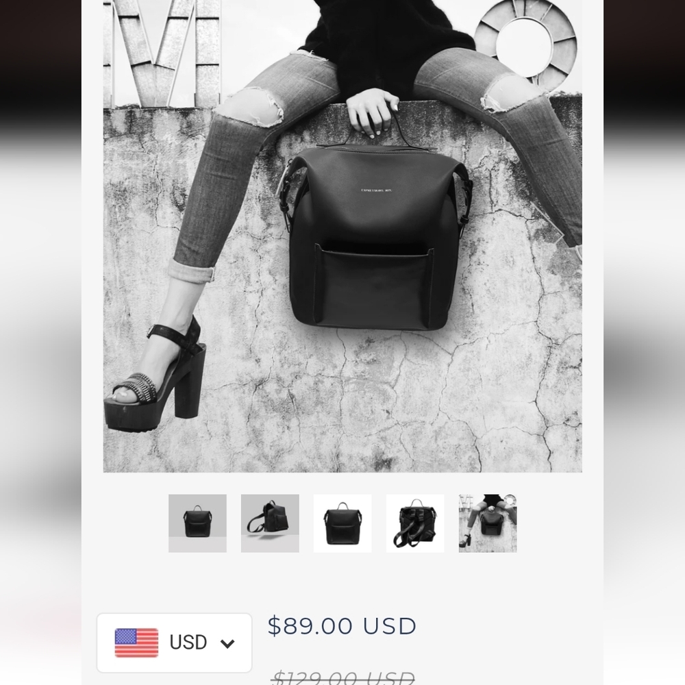 Expressions Nyc Black  Backpack with Front Pocket